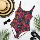Maillot de bain femme une pièce design rétro artistique maillot sculptant dos nu maillot o – vue 7