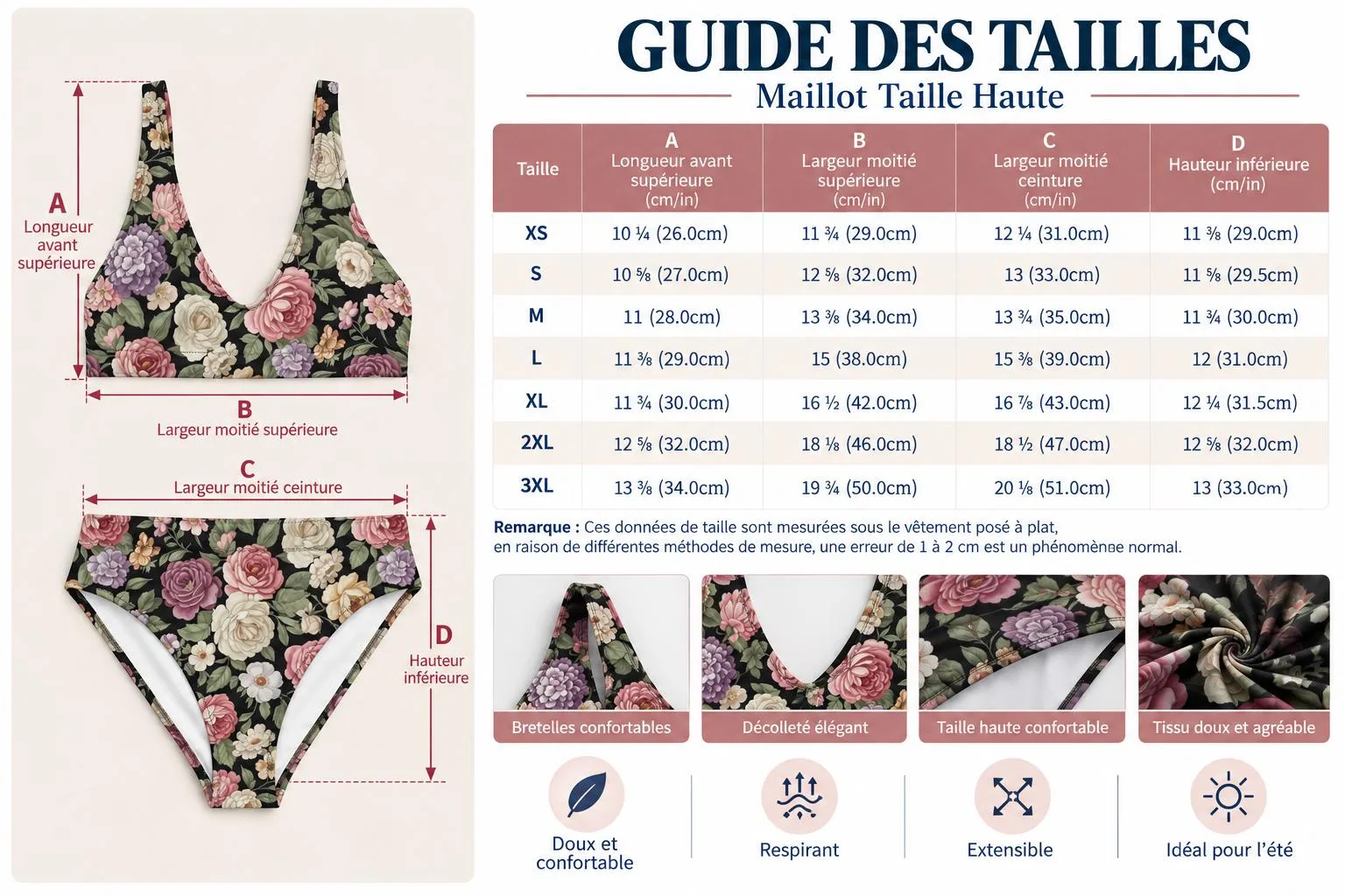 Maillot de Bain Taille Haute Grande Taille – vue 12