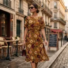 Robe Bohème Fleurie Femme Vintage Chic – vue 3