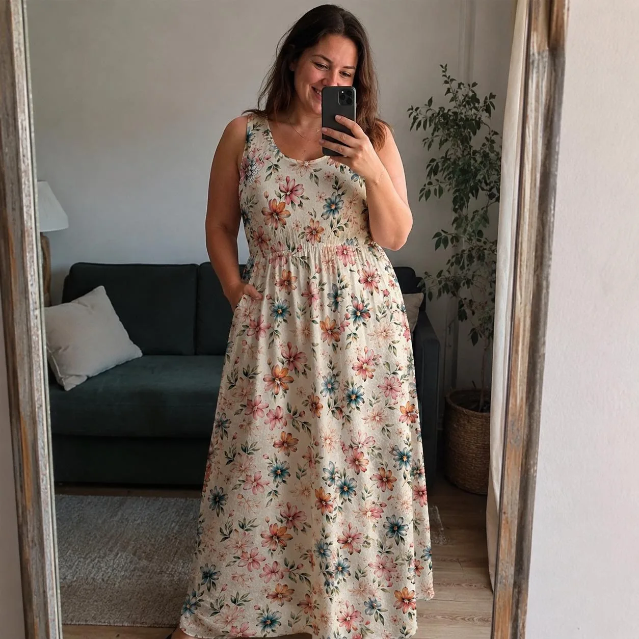 Robe Longue Fleurie Bohème Femme S-5XL – vue 3