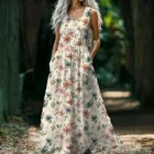 Robe Longue Fleurie Bohème Femme S-5XL – vue 7