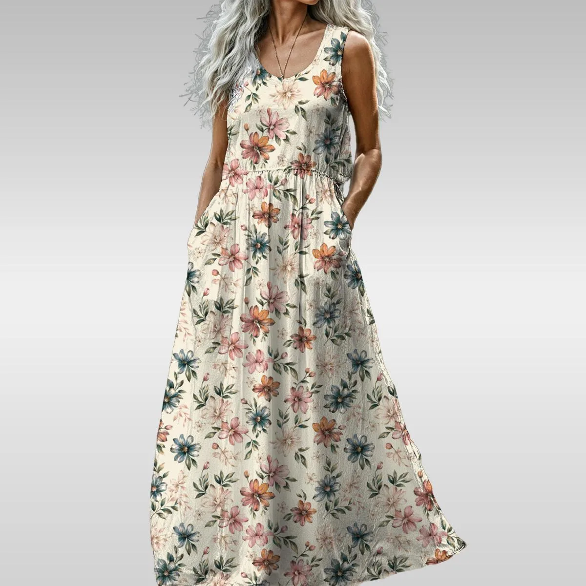 Robe Longue Fleurie Bohème Femme S-5XL – vue 8