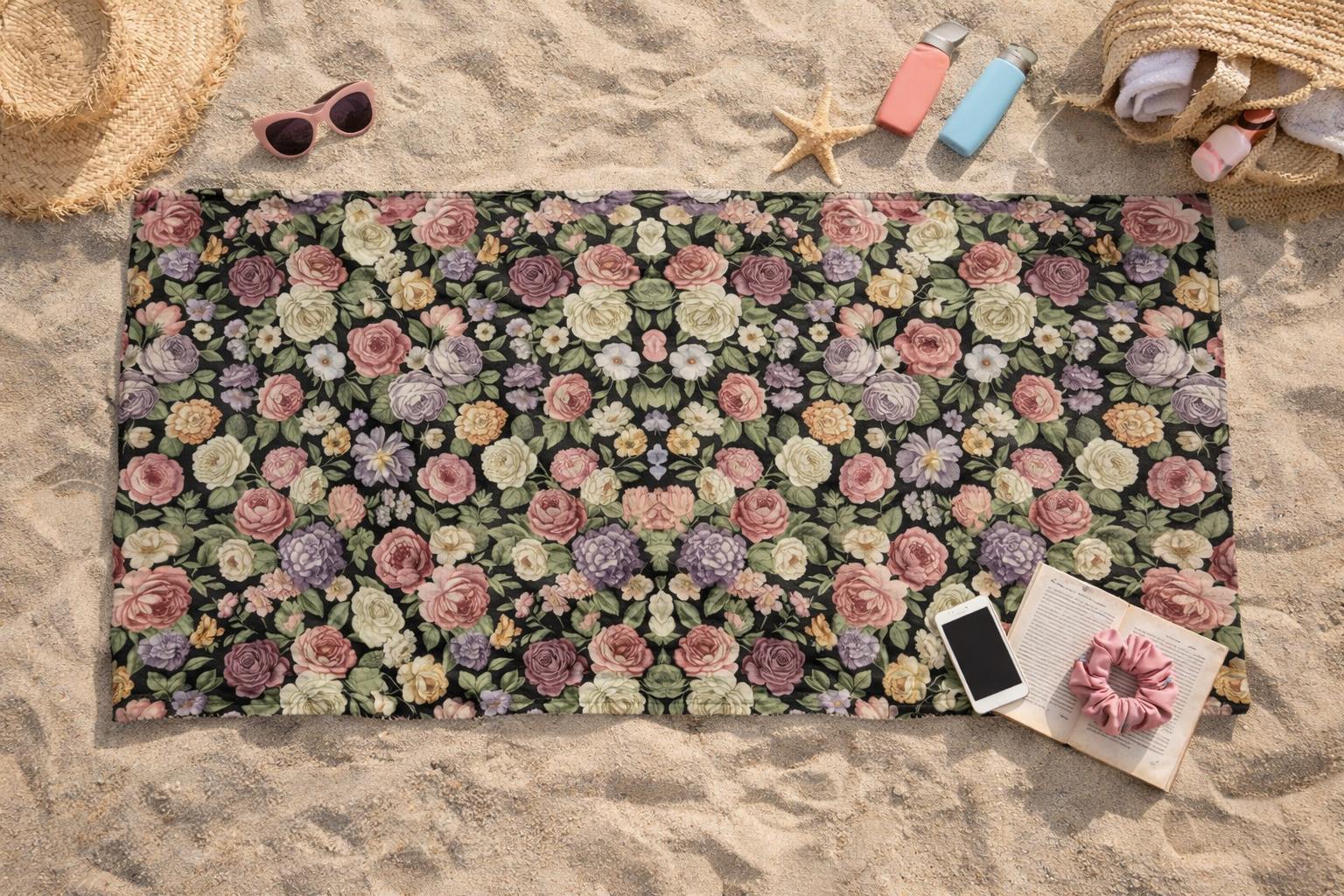 Serviette de Plage Florale Vintage – vue 2
