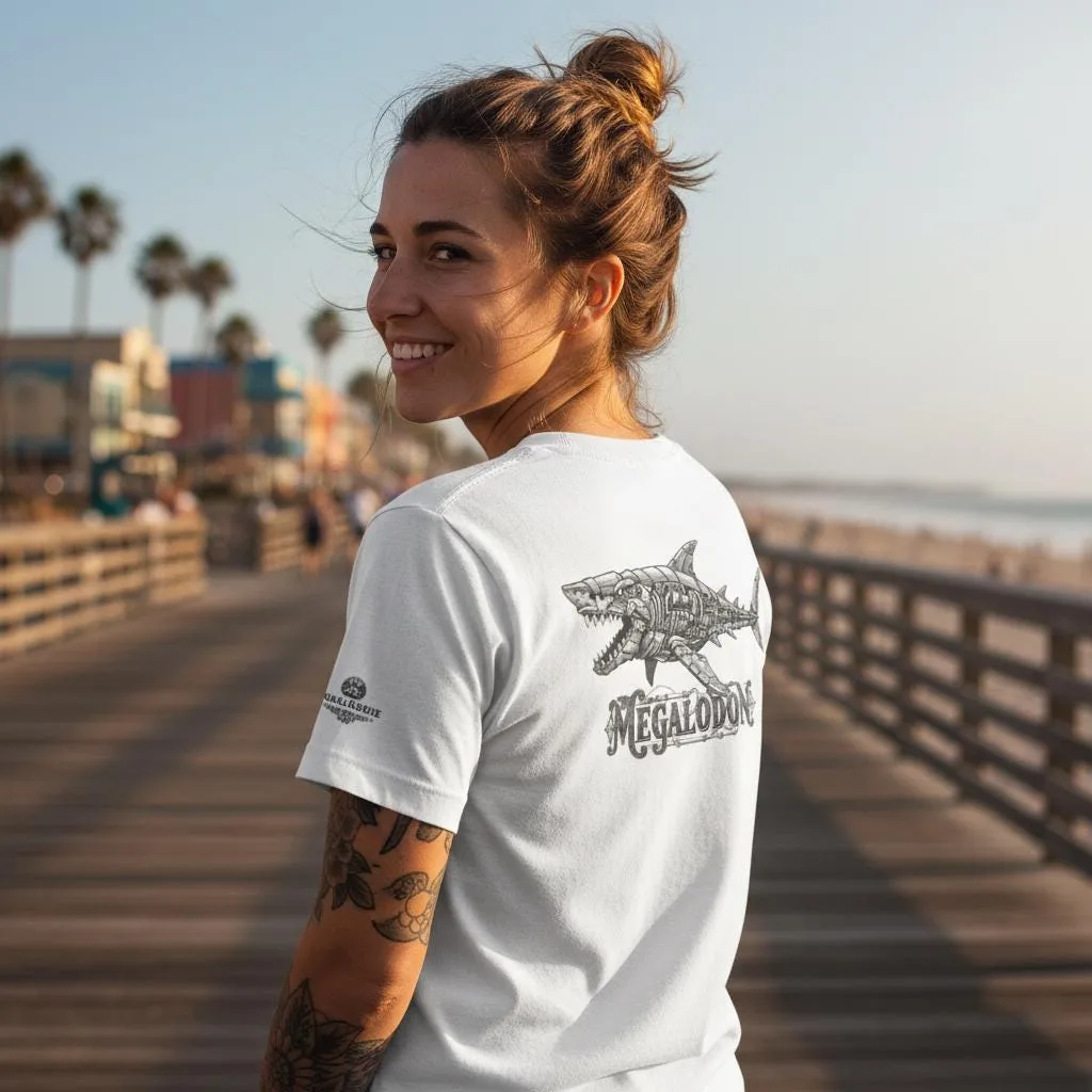 T-shirt Femme Requin Steampunk Mégalodon