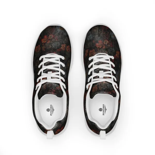 Chaussures de sport femme, noire à motif floral