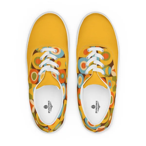 Tennis en toile femme rétro | Baskets colorées motif géométrique | Chaussures légères & confortables
