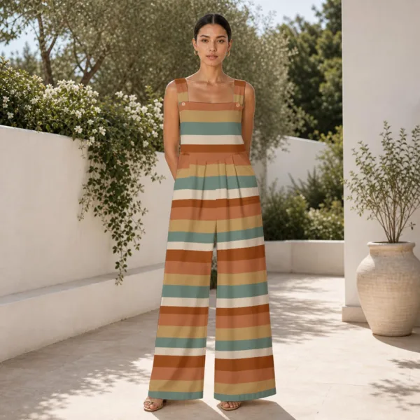 All-Over Print Women's Wide-Leg Jumpsuit