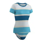 Maillot de Bain 2 Pièces Anti-UV Femme Rayé Bleu – vue 10