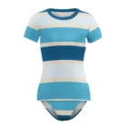 Maillot de Bain 2 Pièces Anti-UV Femme Rayé Bleu – vue 9