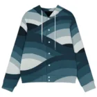 Veste à Capuche Unisexe Bleu Pétrole, Veste Automne Hiver, Motif Abstrait Géométrique, Str – vue 11