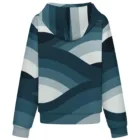 Veste à Capuche Unisexe Bleu Pétrole, Veste Automne Hiver, Motif Abstrait Géométrique, Str – vue 9